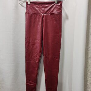 Ginasy - Dark red Faux leather leggings